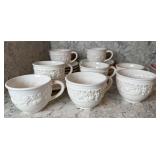 Farmhouse Style Stoneware Mugs and Saucers