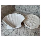 Pfaltzgraff Large Shell Serving Bowl & Deviled Egg