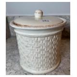 Ceramic Basket Weave Canister