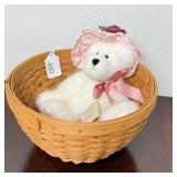 Longaberger Round Bowl Basket & Boyds Bears