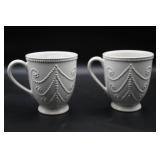 Lenox French Perle Bead Mugs (2)