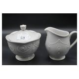 Lenox French Perle Bead Creamer & Sugar