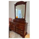 Chippendale Style Cherry Dresser w/Mirror