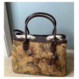 Etienne Aigner Floral Tapestry Satchel Handbag