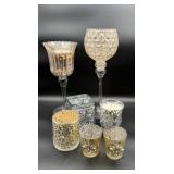 Assorted Mercury Glass Style Candle Holders