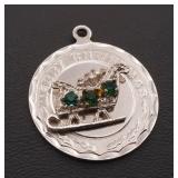 Sterling Merry Christmas Sleigh Pendant