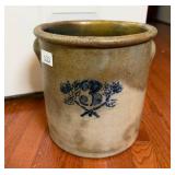 3 Gallon Salt Glazed Stoneware Crock w/Cobalt