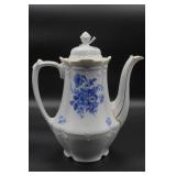 Czechoslovakia Cobalt Blue Flower Teapot