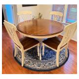 Country Farmhouse Two Toned Round Table w/