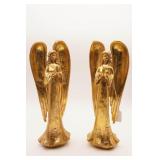 Pair of Gilded Angel Figurines w/Rhinestone