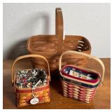 (3) Longaberger Baskets ~ Let It Snow, 2001