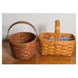 (2) Longaberger Baskets Round & Rectangular