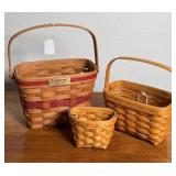 (3) Longaberger Baskets ~ 1989 Edition Holiday