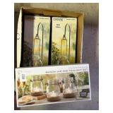 Mason Jar and Tea Light Set & (2) Garden Lanterns