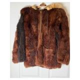 Multi Tone Faux Fur Hoaded Parka Jacket