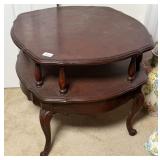 French Provincial Style 2 Tier Mahogany Finish
