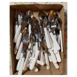 Stainless Flatware w/White Handles