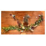Cherub Figurine and Faux Fruit Garland