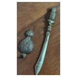 Brass Pineapple Letter Opener & Wall Hook