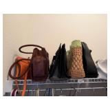Collection of Purses on Shelf in Closet ~