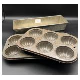 Ekco Muffin Tins and Waffle Pattern Baking Pan