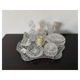 Dresser Vanity Tray w/Assorted Vanity Pieces &