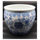 Chinese Blue & White Porcelain Fishbowl Style