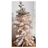Vintage Style Flocked White Tabletop Christmas