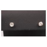 14kt WG Diamond Earrings (One Missing Back)