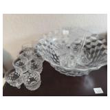 American Fostoria American Clear Punch Bowl Set