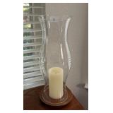 Tall Clear Glass Hurricane Candle Holder