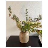 Stoneware Crock w/Faux Greenery and Floral