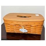 Longaberger Long Tissue Basket w/Bless You Tag