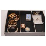 Collection of Bangle Bracelets, Angel Pin & Etc.