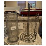 Clear Flower Vase & Paper Towel Holder