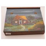 Hand Painted Wooden Stationary Writing Box