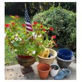 Lot of Planters & American Flag