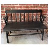Black Painted Porch Bench