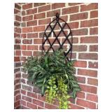 Black Wall Hanging Planter w/Faux Greenery