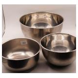 Set of 3 Stainless Steel Nesting Bowls