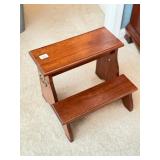 Traditional Style Two Step Wooden Bed Stool