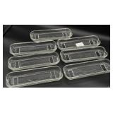 (7) Clear Pressed Glass Corn on the Cob Dishes