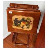 Floral & Fruit TV Tray Table Set (5 Piece)