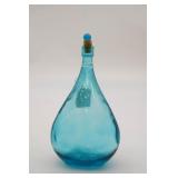 Mid Century Modern Hand Blown Aqua Blue