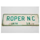 1978 Roper NC Town Tag #19