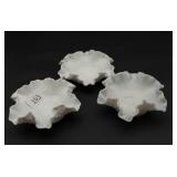 Fenton Milk Glass Hobnail Bon Bon Dishes (3)