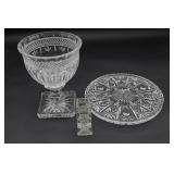 Crystal Compote, Bud Vase and Serving Tray