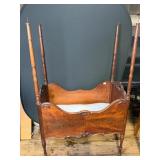Empire Flame Mahogany Four Poster Baby Bed