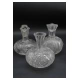 (3) Cut Glass Decanters As Is Chips