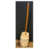 Marshall Pottery #3 Butter Churn w/Wooden